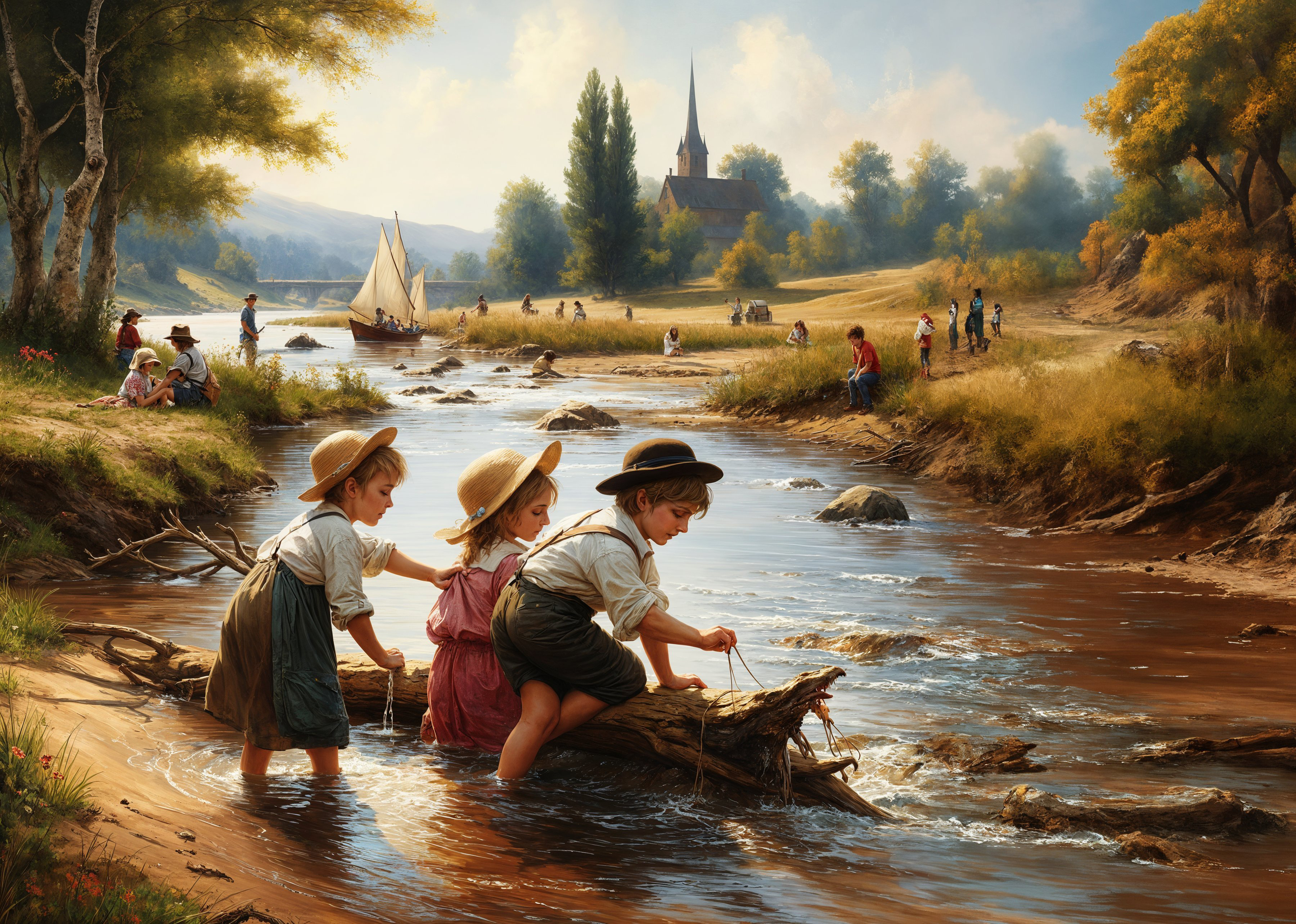 Children oil painting